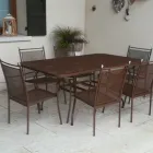Mesa de jardín de malla metálica de 180 cm, fabricada en Italia - Lirion Viadurini