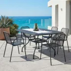 Mesa de jardín de malla metálica de 180 cm, fabricada en Italia - Lirion Viadurini