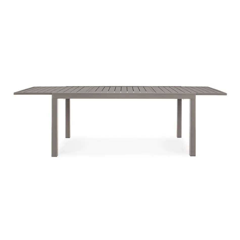 Mesa de Jardín Extensible hasta 240 cm en Aluminio Blanco o Topo - Franz Viadurini