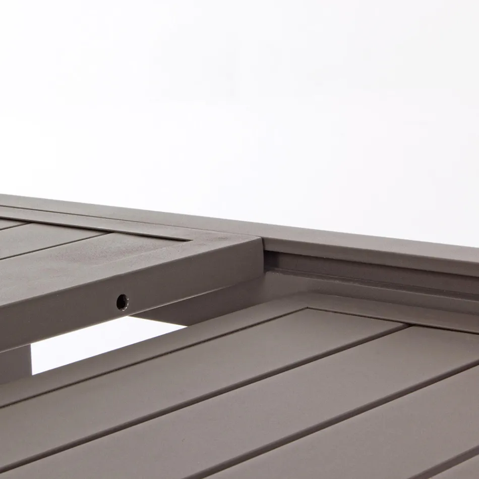 Mesa de Jardín Extensible hasta 240 cm en Aluminio Blanco o Topo - Franz Viadurini