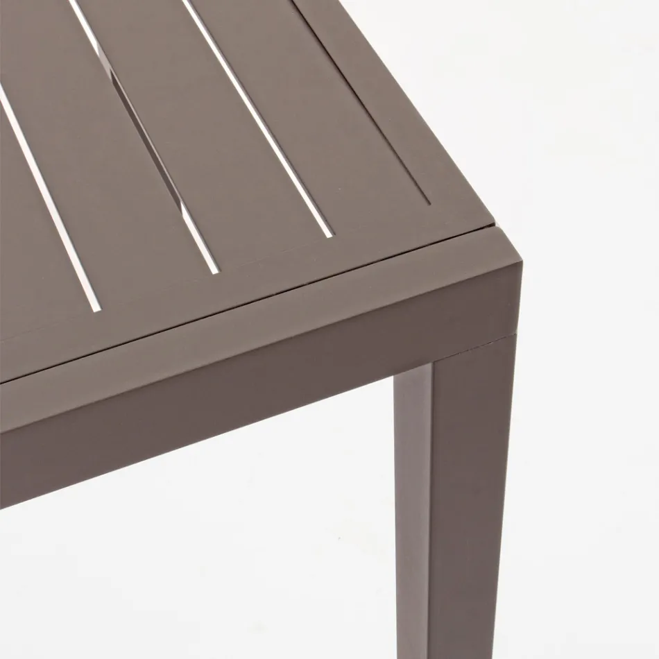 Mesa de Jardín Extensible hasta 240 cm en Aluminio Blanco o Topo - Franz Viadurini
