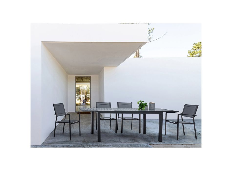 Mesa de Jardín Extensible hasta 240 cm en Aluminio Blanco o Topo - Franz Viadurini