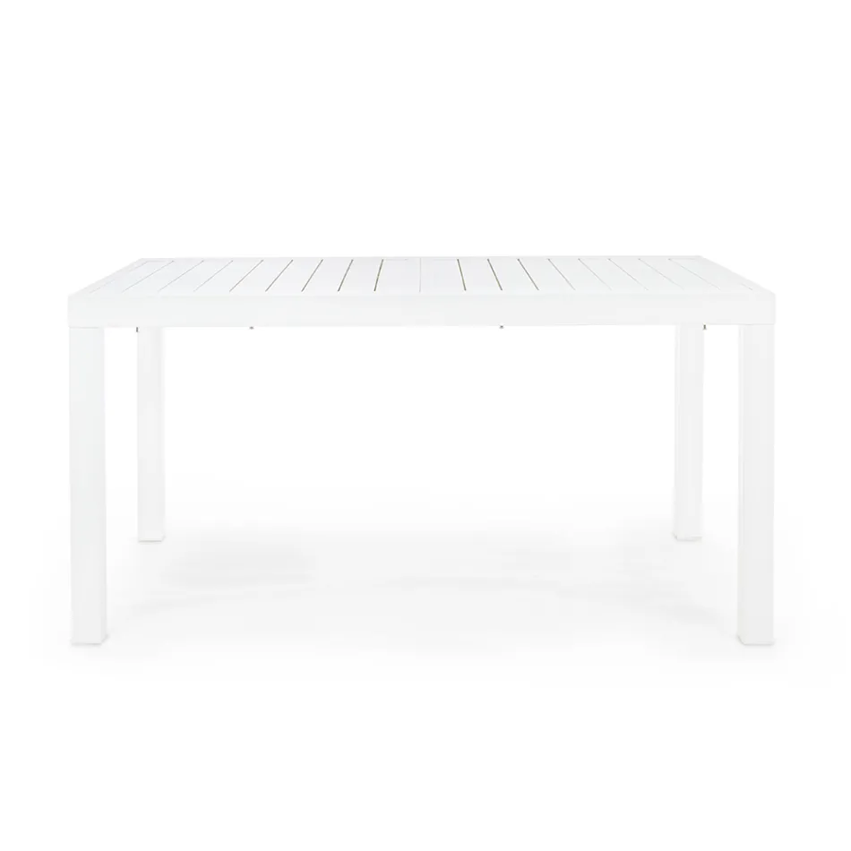 Mesa de Jardín Extensible hasta 240 cm en Aluminio Blanco o Topo - Franz Viadurini