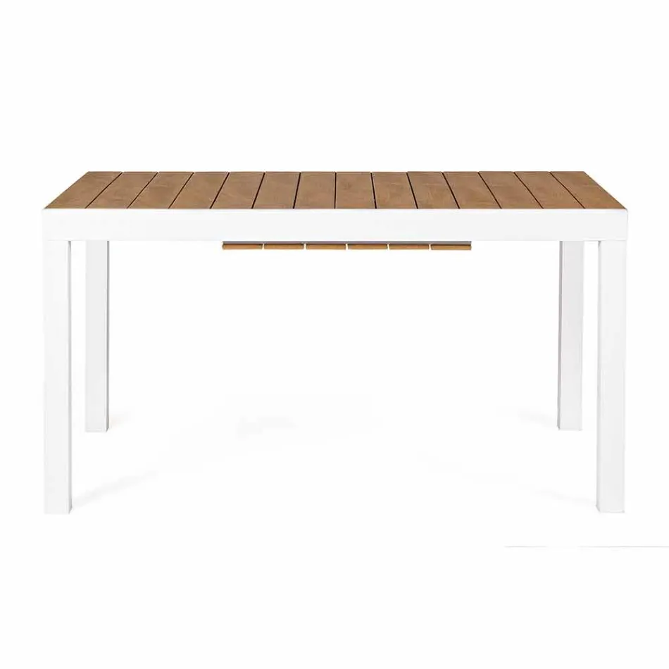 Mesa de jardín extensible en aluminio blanco Modern Homemotion - Sciullo Viadurini