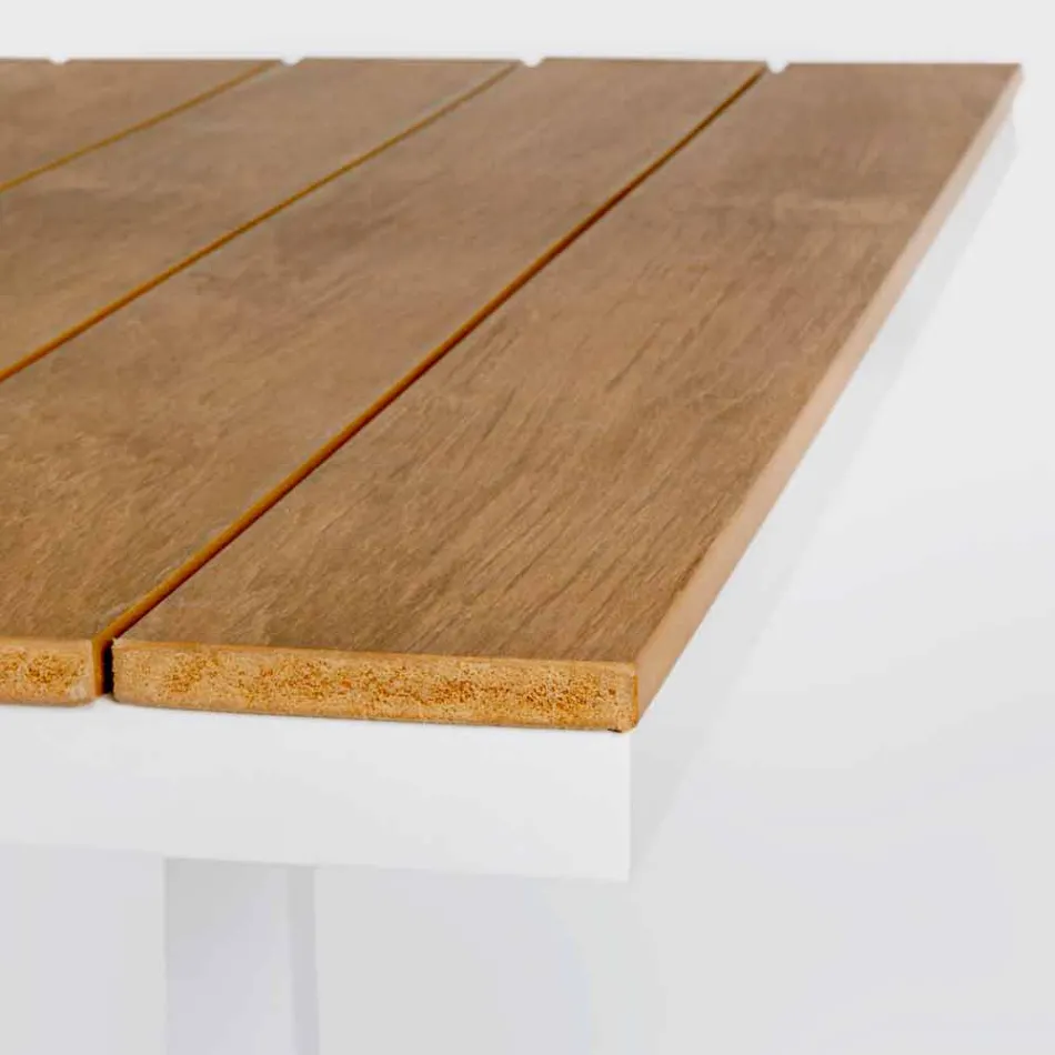 Mesa de jardín extensible en aluminio blanco Modern Homemotion - Sciullo Viadurini