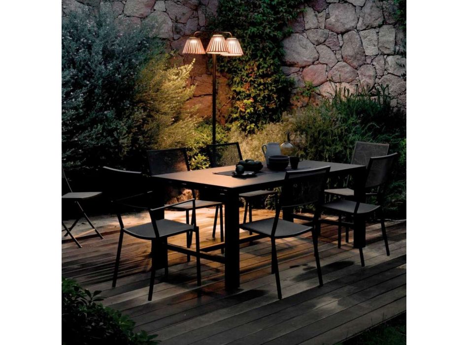 Mesa de jardín extensible en hierro galvanizado pintado Made in Italy - Woody Viadurini