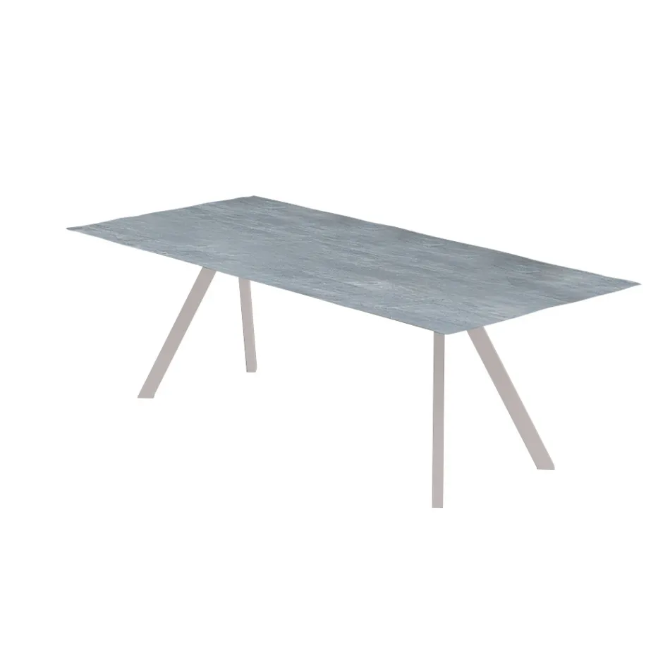 Base de mesa de jardín en acero galvanizado con tapa de HPL Made in Italy - Brienne Viadurini