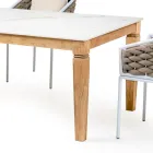 Mesa de Jardín con 4 Sillas en Aluminio y Tejido - Artes Viadurini