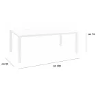 Mesa de jardín con estructura de aluminio pintado y tapa de cristal - Salim Viadurini