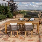 Mesa de Jardín con Estructura de Teca Natural Cepillada - Artes Viadurini