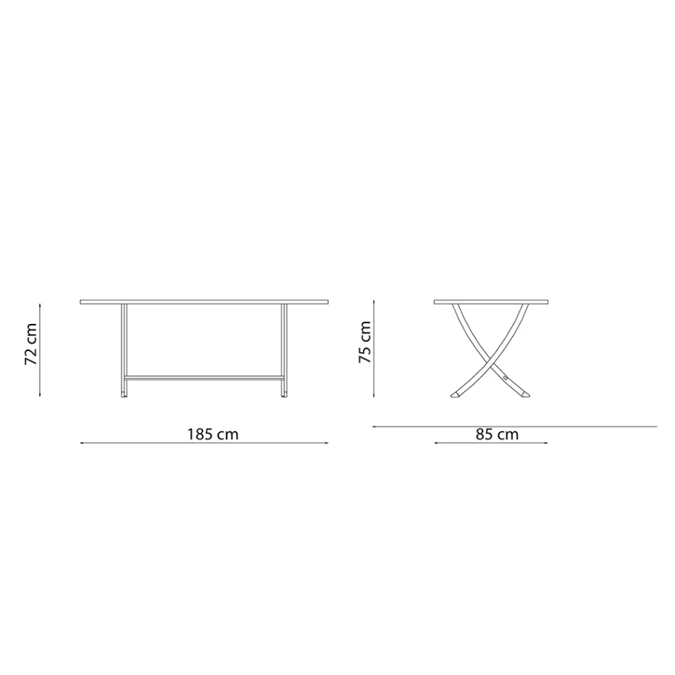 Mesa de jardín en acero galvanizado Made in Italy - Blair Viadurini