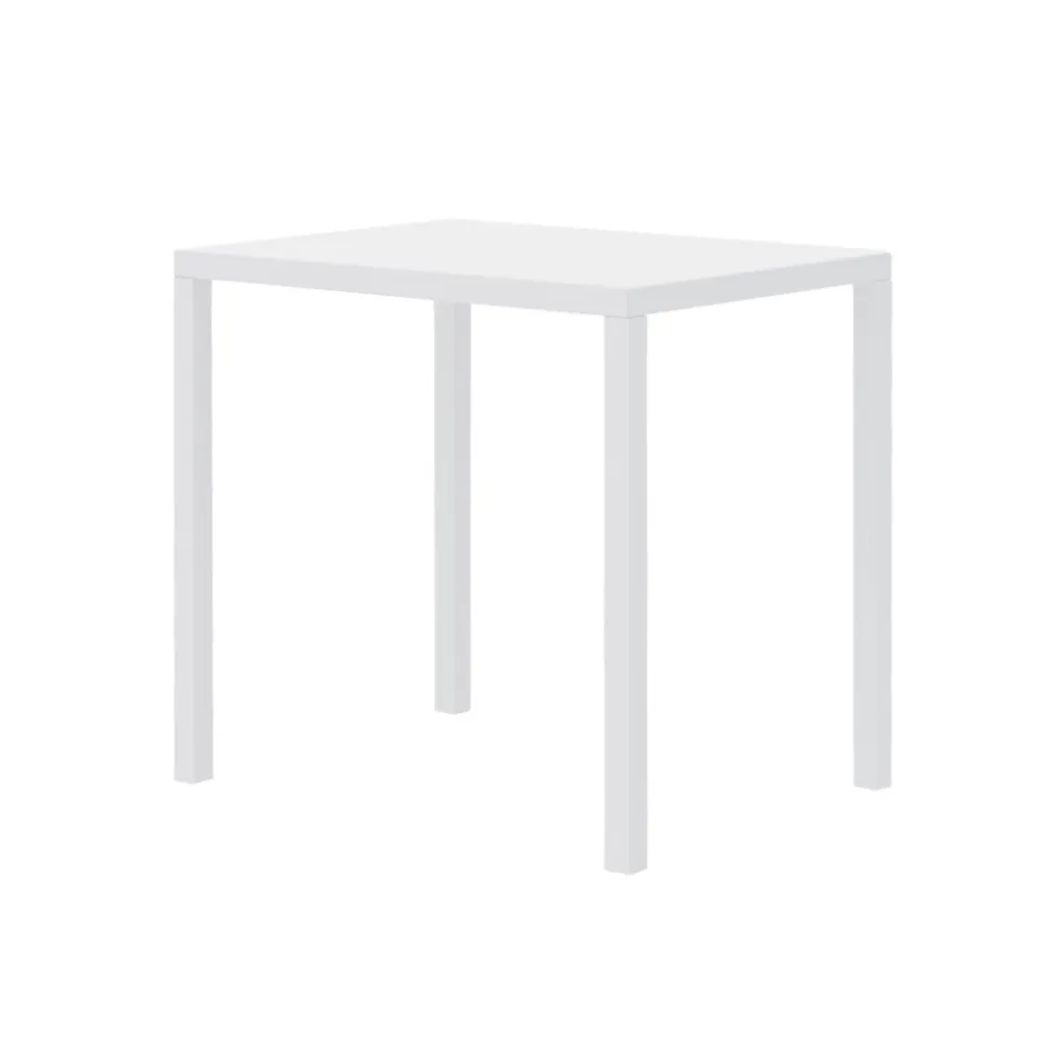 Mesa de Jardín Rectangular de Acero Galvanizado Made in Italy - Azul Viadurini