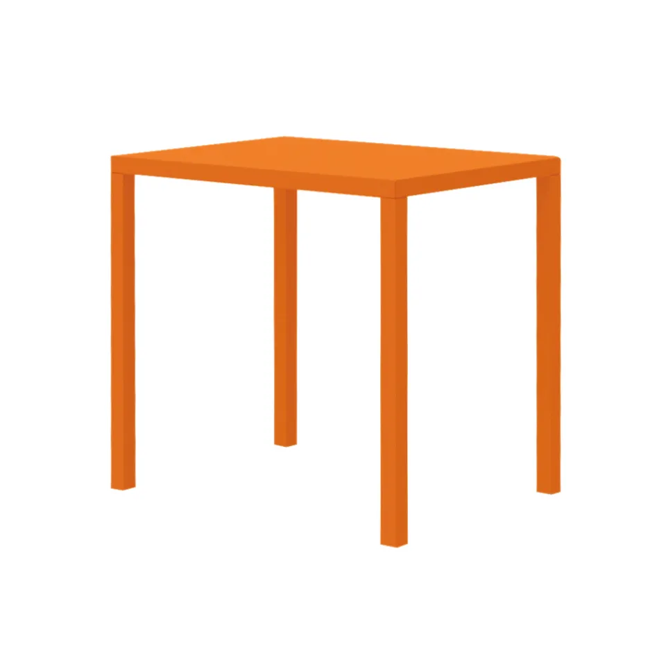 Mesa de Jardín Rectangular de Acero Galvanizado Made in Italy - Azul Viadurini