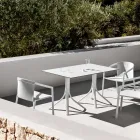 Mesa de Jardín de Lujo en Aluminio y Hpl Blanco o Gunmetal - Filomena Viadurini