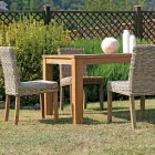 Mesa de jardín rectangular hecha de teca reciclada - Elianto  Viadurini