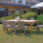 Mesa de jardín rectangular hecha de teca reciclada - Elianto  Viadurini