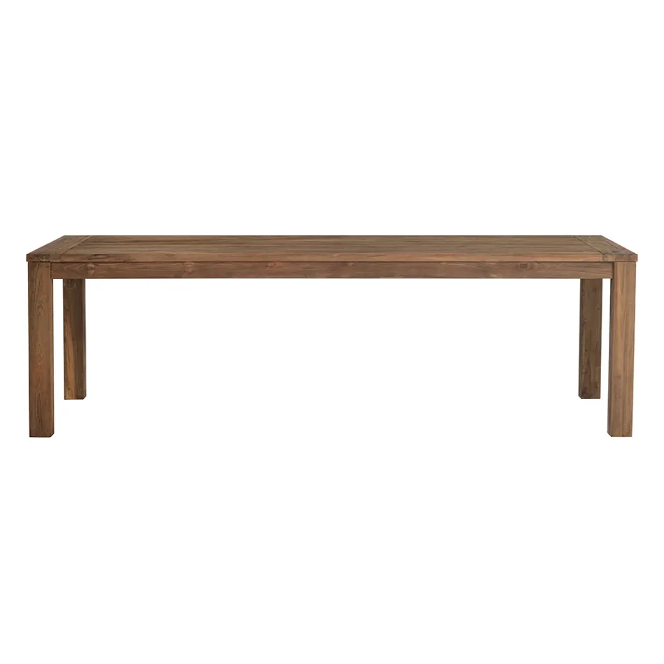 Mesa de jardín rectangular hecha de teca reciclada - Elianto  Viadurini