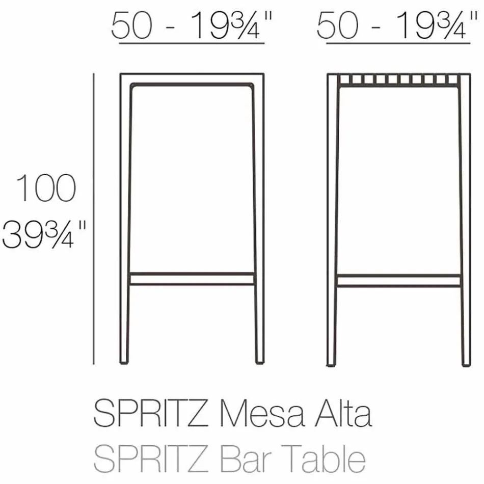 Mesa de jardín Spritz de Vondom en polipropileno y fibra de vidrio. Viadurini
