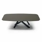 Mesa de comedor de lujo Made in Italy en forma de barril en Fenix y acero - Settimmio Viadurini
