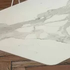 Mesa de comedor Barrel en laminam y mármol sintético Made in Italy - Brontolo Viadurini