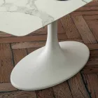 Mesa de comedor Barrel en laminam y mármol sintético Made in Italy - Brontolo Viadurini