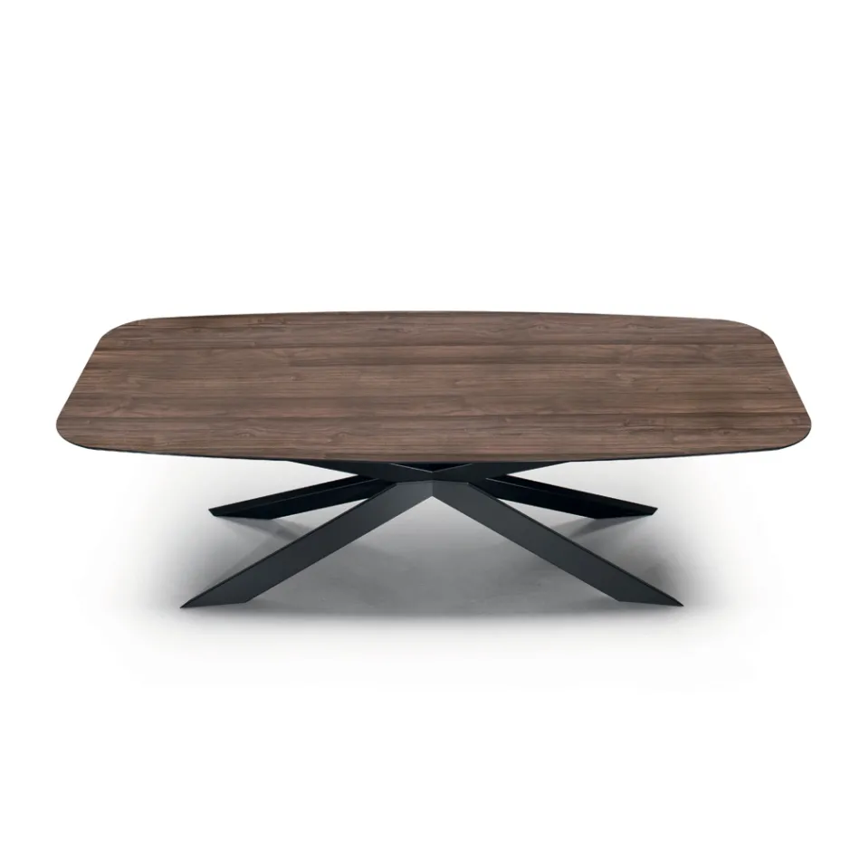 Mesa de comedor en forma de barril en laminado efecto madera Made in Italy - Cave Viadurini
