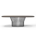 Mesa de Comedor Barril en Madera y Metal Negro Made in Italy - Alfero