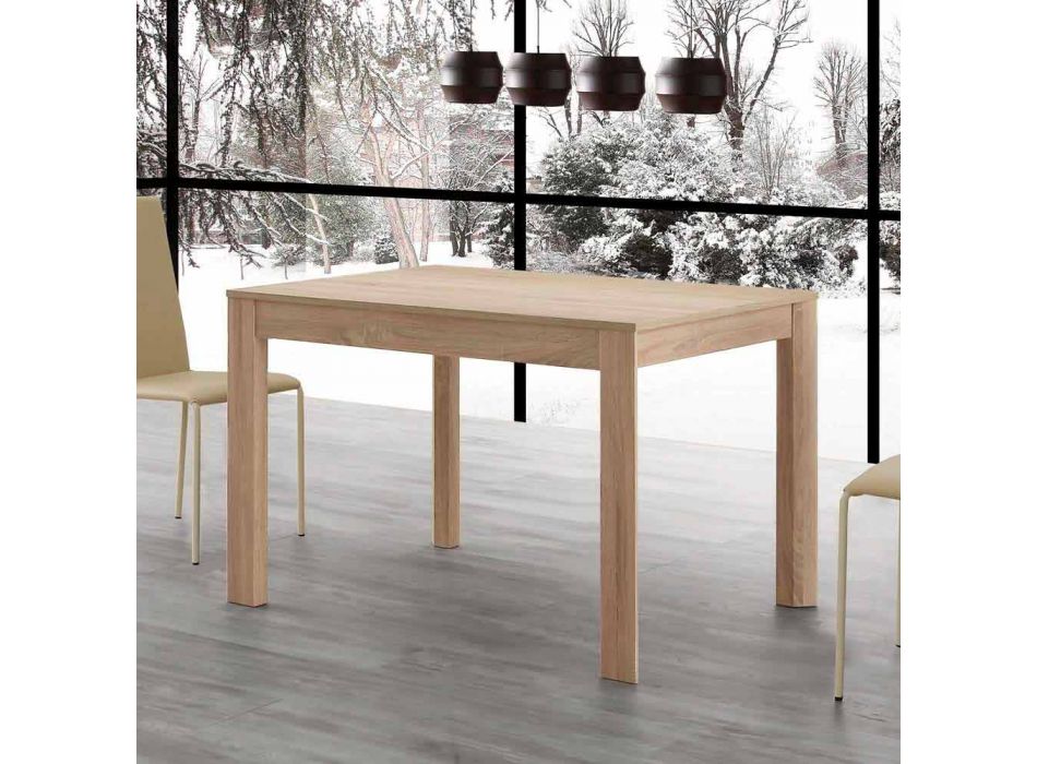 Mesa de comedor extensible 130x80 abierta 190 cm Fiumicino, diseño Viadurini