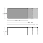 Mesa de Comedor de Exterior Extensible 318 cm en Aluminio y Gres - Filomena Viadurini