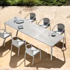 Mesa de Comedor de Exterior Extensible 318 cm en Aluminio y Gres - Filomena Viadurini