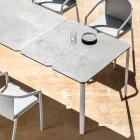 Mesa de Comedor de Exterior Extensible 318 cm en Aluminio y Gres - Filomena Viadurini