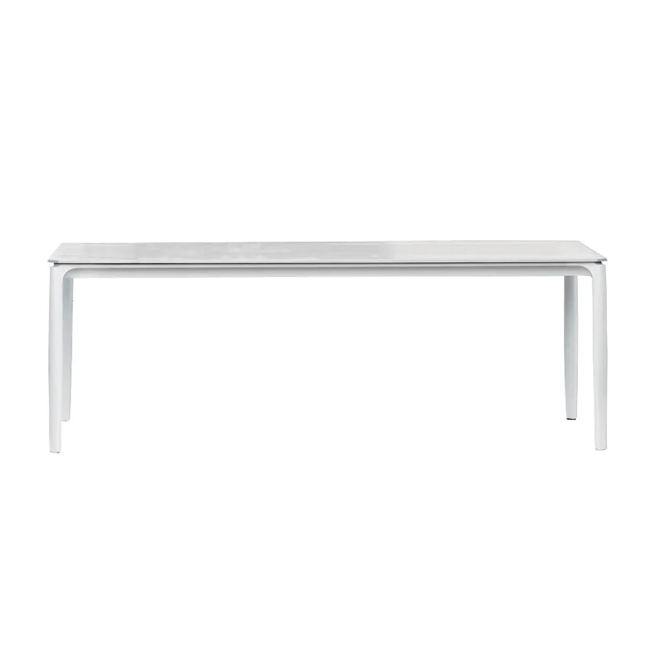 Mesa de Comedor de Exterior Extensible 318 cm en Aluminio y Gres - Filomena Viadurini