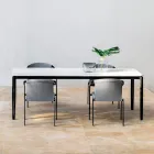 Mesa de Comedor de Exterior Extensible 318 cm en Aluminio y Gres - Filomena Viadurini