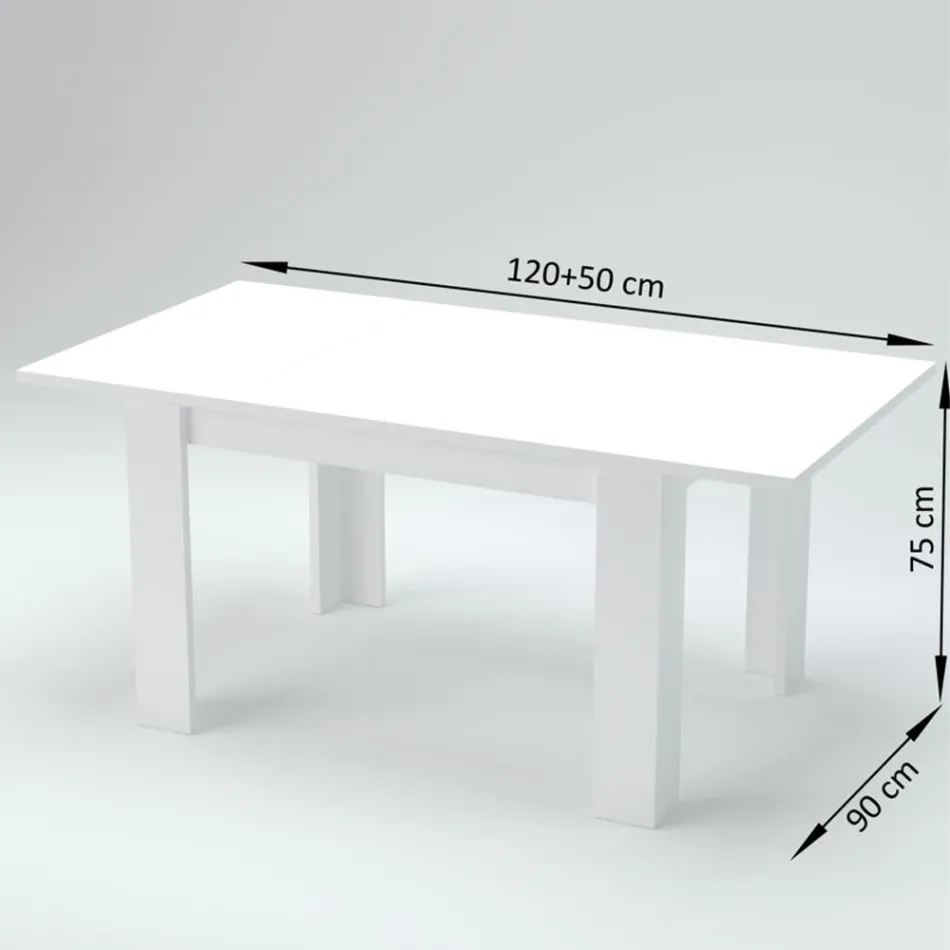 Mesa de Comedor Extensible a 170 cm Diseño en Madera Sostenible - Perro Viadurini