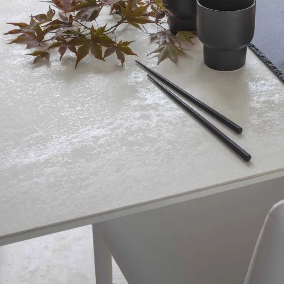 Mesa de comedor extensible a 180 cm en cerámica Made in Italy - Pitagora Viadurini