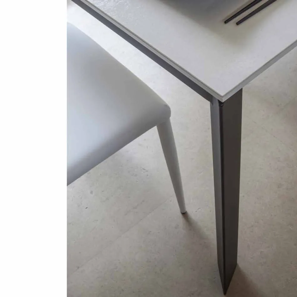 Mesa de comedor extensible a 180 cm en cerámica Made in Italy - Pitagora Viadurini