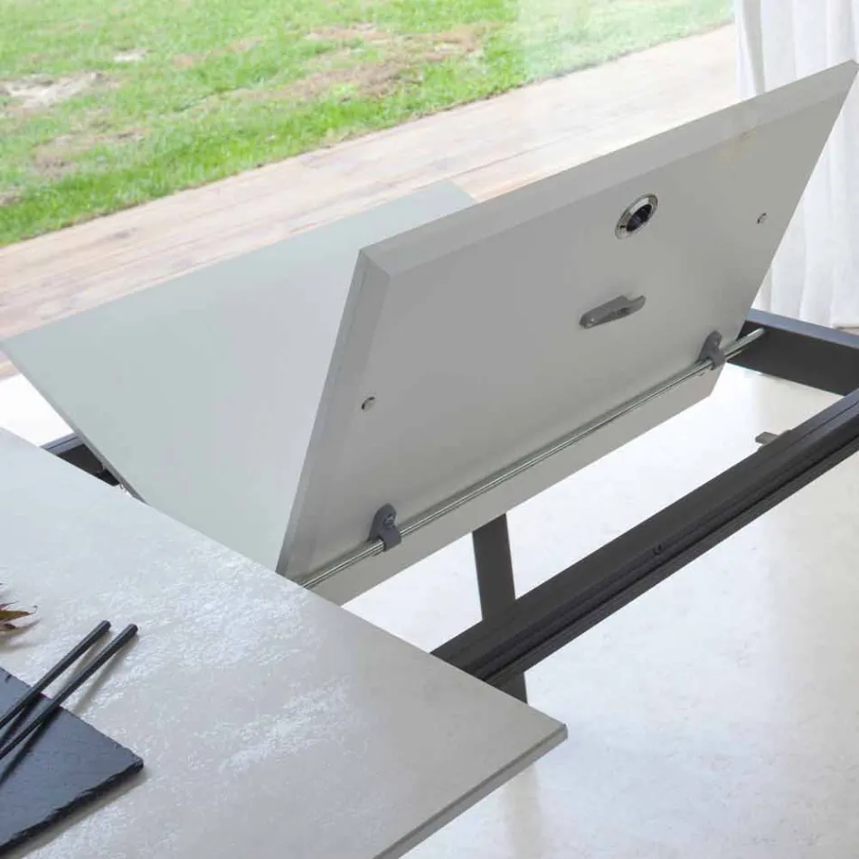 Mesa de comedor extensible a 180 cm en cerámica Made in Italy - Pitagora Viadurini