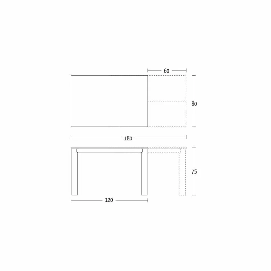 Mesa de comedor extensible a 180 cm en cerámica Made in Italy - Pitagora Viadurini