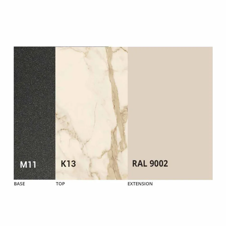 Mesa de comedor extensible a 180 cm en cerámica Made in Italy - Pitagora Viadurini