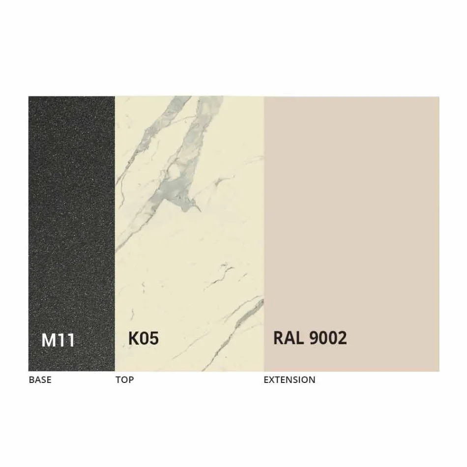 Mesa de comedor extensible a 180 cm en cerámica Made in Italy - Pitagora Viadurini