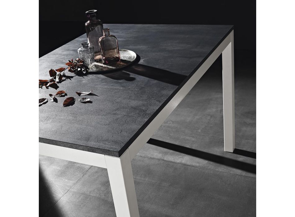 Mesa de comedor de metal extensible a 180 cm Made in Italy - Beatrise Viadurini