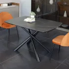 Mesa de comedor extensible (200/230 cm) de cristal, cerámica y metal - Naisha Viadurini