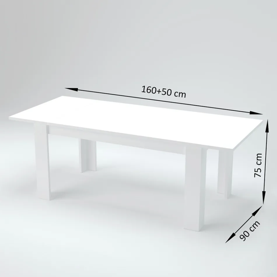 Mesa de Comedor Extensible a 210 cm Diseño en Madera Sostenible - Perro Viadurini