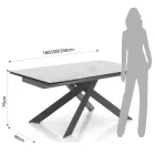 Mesa de comedor extensible hasta 240 cm en cerámica y acero - Relieve Viadurini