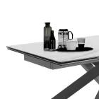 Mesa de comedor extensible hasta 240 cm en cerámica y acero - Relieve Viadurini