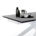 Mesa de comedor extensible hasta 240 cm en cerámica y acero - Relieve Viadurini