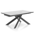Mesa de comedor extensible hasta 240 cm en cerámica y acero - Relieve