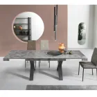 Mesa de Comedor Extensible a 260 cm Moderna Efecto Cemento - Lenova Viadurini
