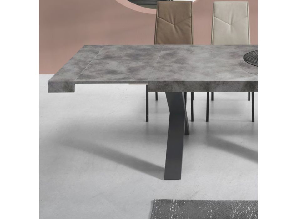 Mesa de Comedor Extensible a 260 cm Moderna Efecto Cemento - Lenova Viadurini