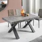 Mesa de Comedor Extensible a 260 cm Moderna Efecto Cemento - Lenova Viadurini
